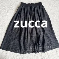 新品　タグ付き　ズッカ　ドット柄 フレアスカート ブラックのサムネイル