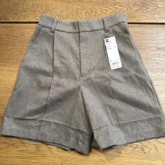 ジーユー　ブラッシュドジャージーショートパンツ　34 ブラウン