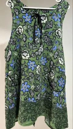 ANNA SUI アナスイ 花柄エプロン ボタニカル バックオープン ポケット付のサムネイル