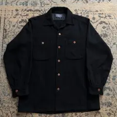 50s 60s ペンドルトン ウールシャツ ブラック 単色 検 ボードシャツ