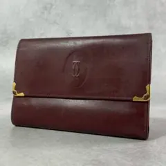 【良品】Cartier カルティエ マストドゥ マストライン レザー二つ折り財布