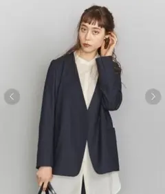 BEAUTY&YOUTH オックスフォードカラーレスジャケットのサムネイル
