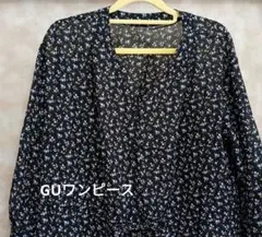 GU　花柄 Vネック ロングワンピース