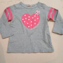 ホットビスケッツ90長袖カットソーロンTギャビットちゃんハートグレー