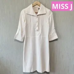 MISS J ワンピース 薄いピンク　ツイード 長袖 ミスジェイ　フォーマル