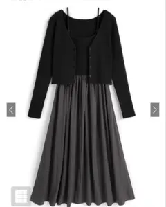 GRL ワンピース　カーディガン　セットアップ　グレー ブラック　pm724