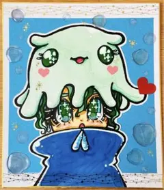 【ワカメンダコちゃん】 手描き オリジナルイラスト 原画 直筆 ハンドメイド