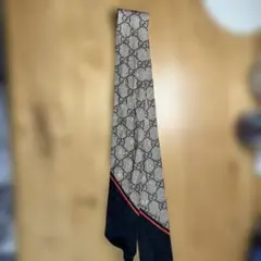 グッチGGパターン スカーフベージュ 黒 赤