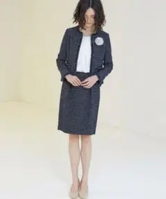 グリーンレーベルリラクシング　ツイード ワンピーススーツ　美品