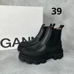 Ganni ガニー レザー チェルシーブーツ ブラック 39のサムネイル
