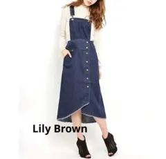 最終価格　リリーブラウン　デニムジャンパースカート　2WAY Mサイズ