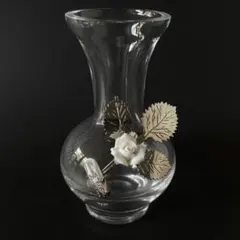 イタリア製花瓶　Gioielli NFC Firenze シルバー　陶器の薔薇