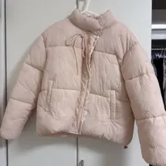リボンダウンジャケット ベビーピンク