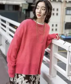 ニコアンド アルパカウールMIXニットプルオーバー