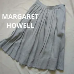 MARGARET HOWELL 麻 リネン ギャザースカート 裏地付きのサムネイル