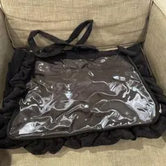 A3 バッグチャーム付きフリルトートバッグ(コーデュロイ) ブラック