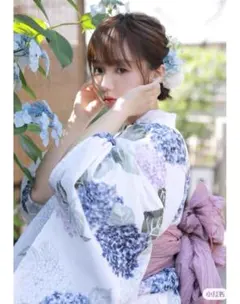 最終値下げ　新品未着用　浴衣　一人で着られる浴衣　はんなり紫陽花