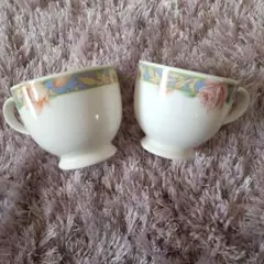 お値下げ中♡ノリタケ薔薇柄陶器デミカップ 2個セット