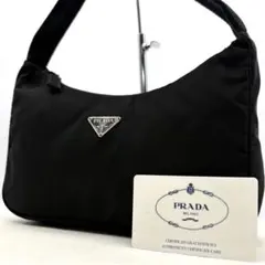 ✨美品✨プラダ アクセサリーポーチ 三角ロゴプレート テスートナイロン ブラック