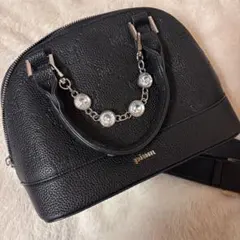 pium ビジュー付きpiumモノグラムミニバッグ