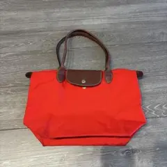 レッド トートバッグ ナイロン レザー