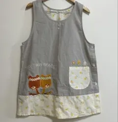 保育士エプロン くまのがっこう ルルロロ お花柄