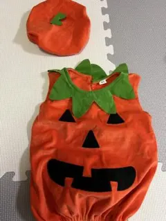かぼちゃ コスチューム サイズ80 帽子付き