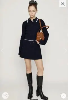 【今季】SLY CABLE KNIT 長袖ポロシャツ スカートセットアップ