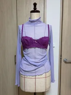 H&M パープルレースブラジャー 付きシアートップス