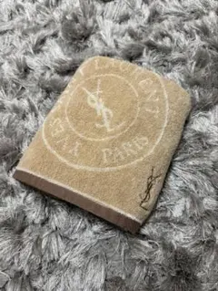 Yves Saint Laurent フェイスタオル ロゴ　ブラウン・ベージュ系