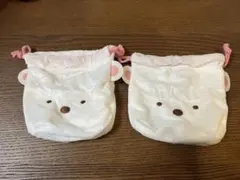 すみっコぐらし ふわふわフェイスポーチ　しろくま2個セット