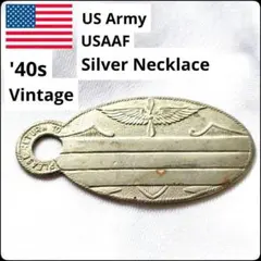 40s ARMY AIR FORCE 空軍 ビンテージ シルバーネックレス - メルカリ