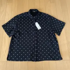 新品　ユニクロ　レーヨンブラウス　半袖　09ブラック
