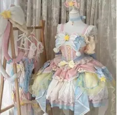 ロリータ ワンピース　ブルー　lolita 姫ロリ甘ロリ ゴスロリ　魔法少女