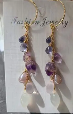 【0504】ピアス フローライト ロング