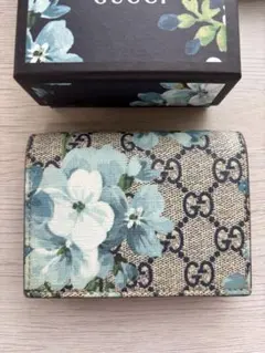 GUCCI グッチ GG スプリーム ブルームス ラウンドファスナー 長財布 花