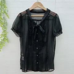 【anysis】 シースルーブラウス レース ドット柄 フェミニン (M) 美品