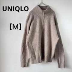 ✨UNIQLO 【Ｍ】ニットセーター ベージュ系　ジップアップ　カジュアル
