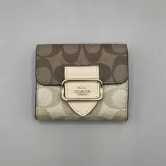 極美品✨️COACH 現行モデル 二つ折り財布 モーガン ブロックド PVCレザー