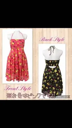 美品 ロキシー 水着セット フルーツ柄 ピンク サイズM ROXY