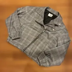 lutipue キッズ チェック柄 ジップアップパーカー