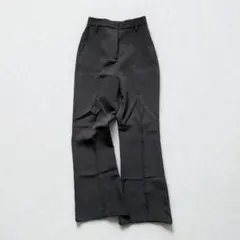 【WEGO】センターシーム フレアパンツ ハイウエスト ワイドスラックス 黒