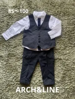 ARCH&LINE★グレー フォーマルスーツ ベスト付き 85〜110cm