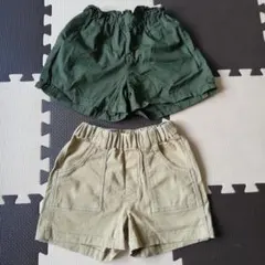キッズ ショートパンツ 2枚セット カーキ ベージュ　110
