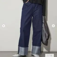 ＜CITEN＞ ラメロールアップワイドデニム 　デニムパンツ