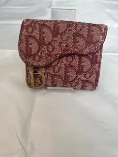 クリスチャンディオール キャンバス×レザー トロッター サドル 三つ折り財布