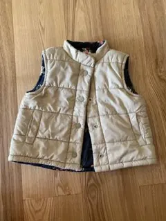 セラフ リバーシブル 中綿ベスト ベージュ
