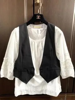 IENA イエナ お袖ぽわん フリルレース付 ブラウス カットソー ホワイト 白