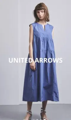 美品 ユナイテッドアローズ シャツワンピース ロンドンストライプ