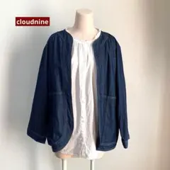 未使用　cloudnine デニム　ノーカラージャケット　M-L